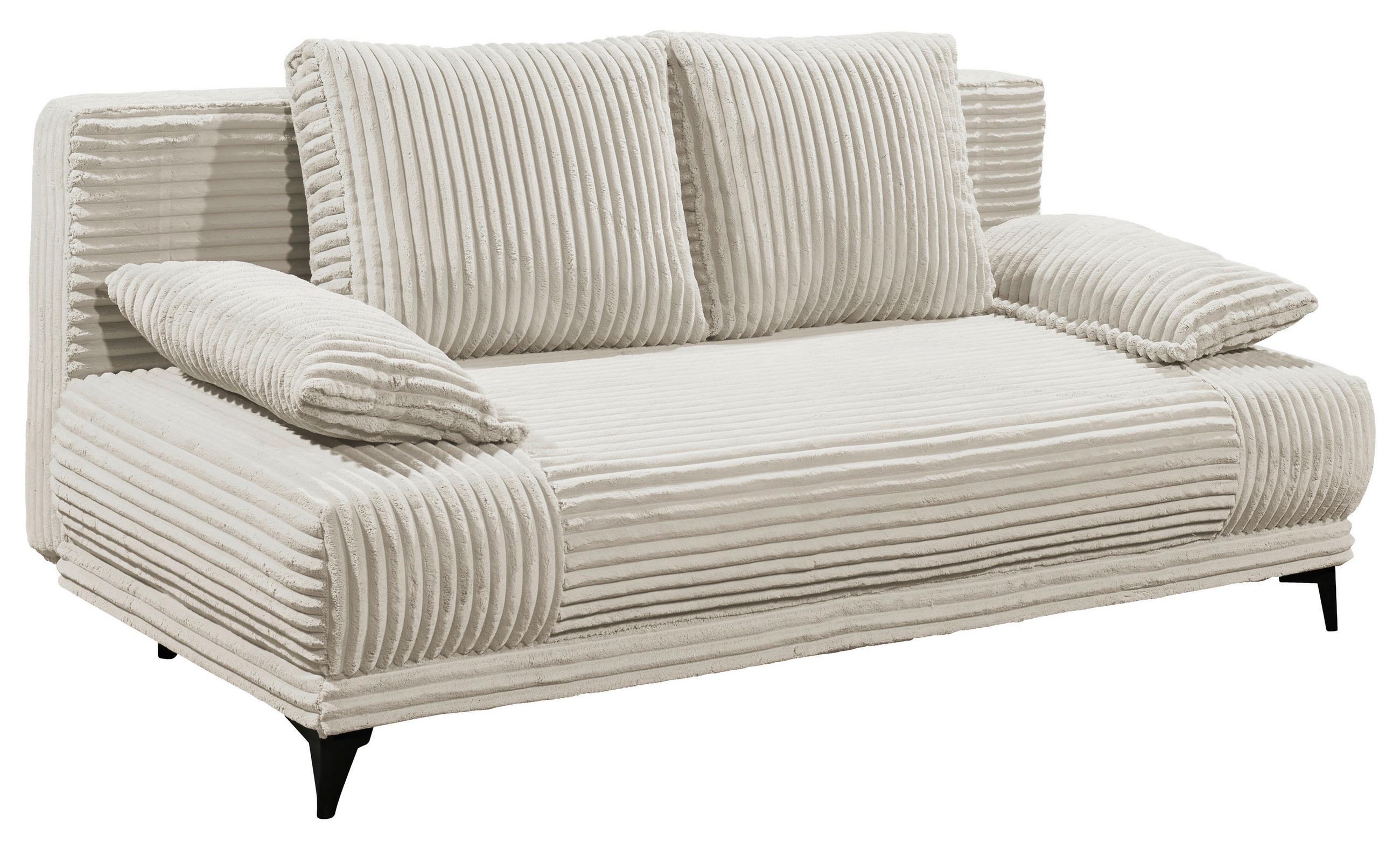 SCHLAFSOFA Cord Hellgrau  - Hellgrau/Schwarz, KONVENTIONELL, Kunststoff/Textil (211/96/105cm) - Carryhome