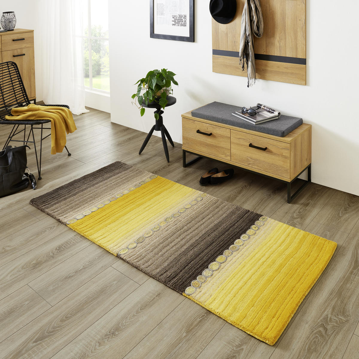 ORIENTTEPPICH 60/90 cm Twilight in yellow  - Gelb/Braun, Lifestyle, Textil (60/90cm) - Cazaris
