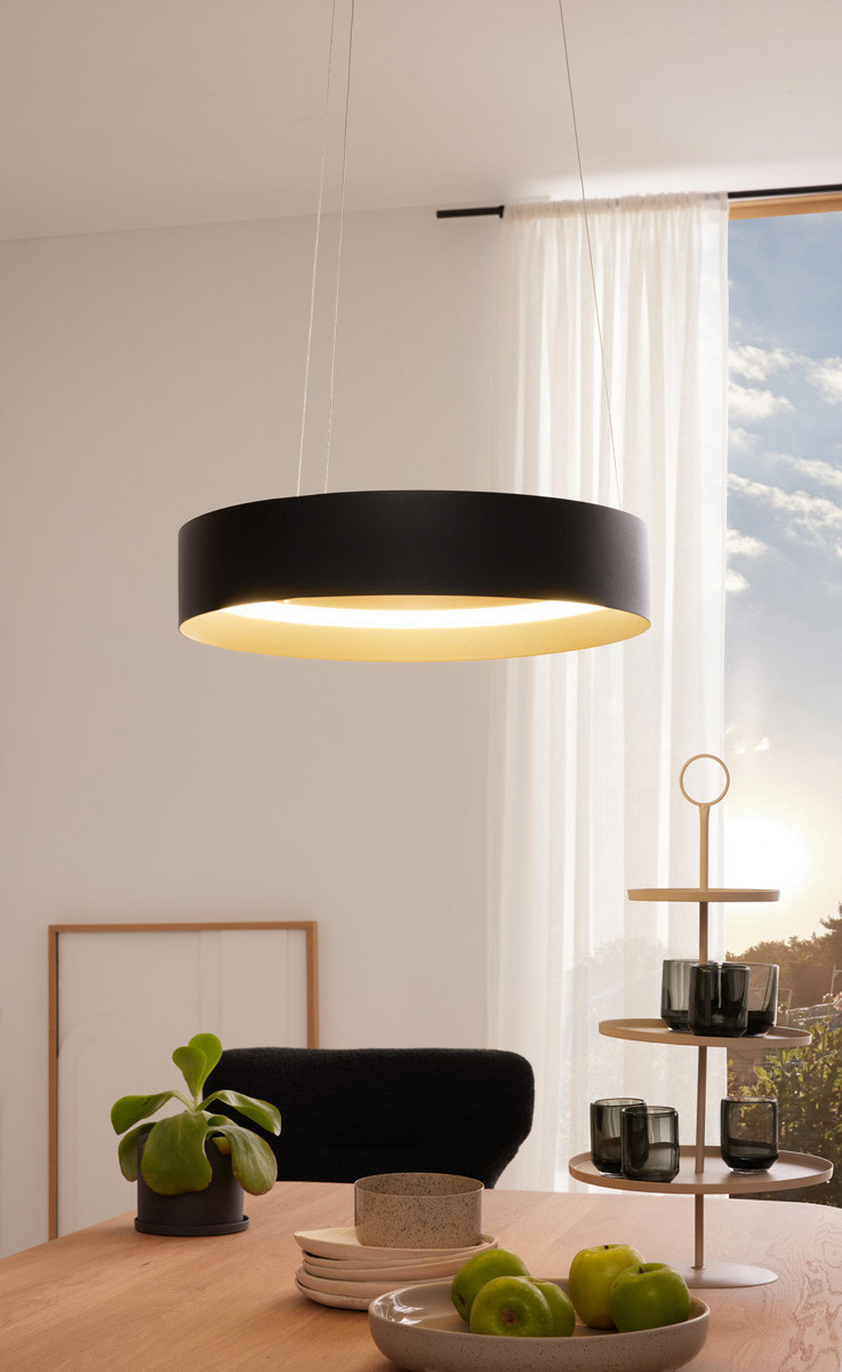 ZÁVĚSNÉ LED SVÍTIDLO, 50/150 cm  - černá/barvy zlata, Design, kov (50/150cm) - Musterring
