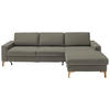 ECKSOFA in Mikrofaser Taupe  - Taupe/Eichefarben, Design, Holz/Textil (278/185cm) - Pure Home Lifestyle