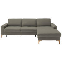 ECKSOFA in Mikrofaser Taupe  - Taupe/Eichefarben, Design, Holz/Textil (278/185cm) - Pure Home Lifestyle