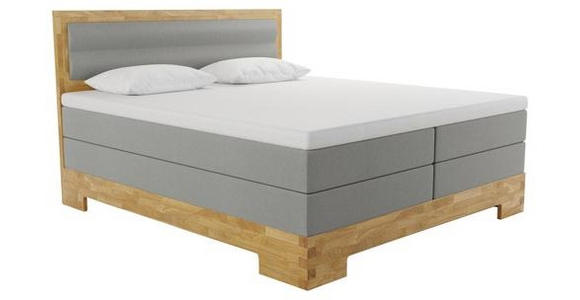 BOXSPRINGBETT 160/200 cm INKL. - Eichefarben/Grau, KONVENTIONELL, Holz/Textil (160/200cm) - Linea Natura