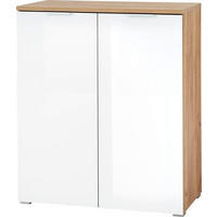 SCHUHSCHRANK  in 89/105/40 cm  - Weiss/Eichefarben, Konventionell, Glas/Holzwerkstoff (89/105/40cm)
