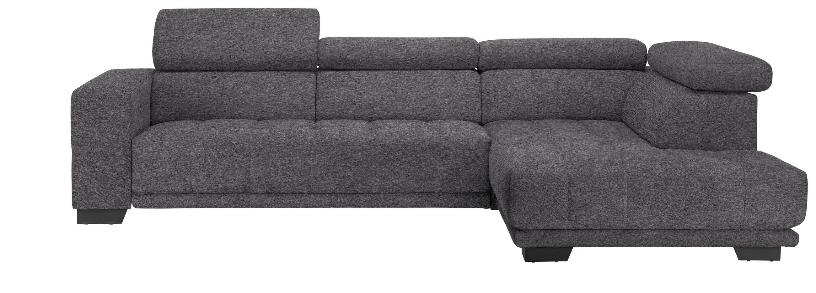 ECKSOFA in Mikrofaser Grau  - Schwarz/Grau, Design, Textil/Metall (301/207cm) - Xora