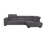 ECKSOFA in Mikrofaser Grau  - Schwarz/Grau, Design, Textil/Metall (301/207cm) - Xora