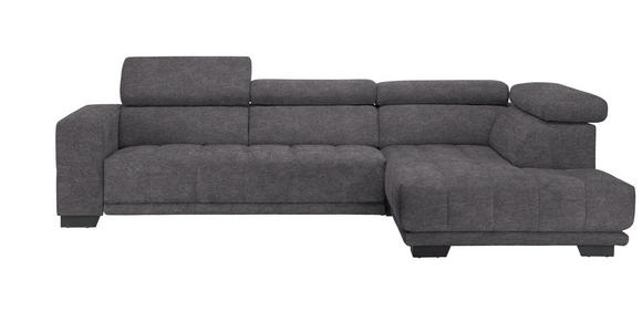 ECKSOFA in Mikrofaser Grau  - Schwarz/Grau, Design, Textil/Metall (301/207cm) - Xora