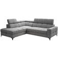 ECKSOFA Grau Struktur  - Schwarz/Grau, MODERN, Textil/Metall (212/254cm) - Carryhome