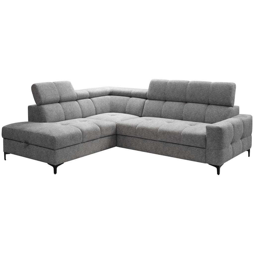 Thumbnail - Carryhome Ecksofa, Grau, Textil, 4-Sitzer, Ottomane links, L-Form, 254x212 cm, Made in EU, Liegefunktion, seitenverkehrt...
