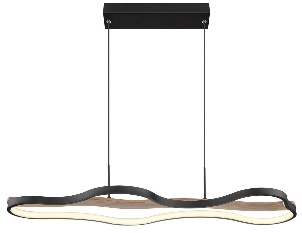 LED-HÄNGELEUCHTE 80,6/29/150 cm    - Dunkelbraun/Opal, Design, Holz/Kunststoff (80,6/29/150cm) - Globo