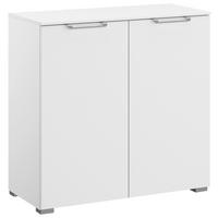 KOMMODE 80/81/42 cm Weiss  - Weiss/Silberfarben, Design, Holzwerkstoff/Kunststoff (80/81/42cm) - Novel