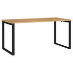SCHREIBTISCH 160/80/75 cm  in Schwarz, Eichefarben, Hellbraun  - Hellbraun/Eichefarben, MODERN, Holzwerkstoff/Metall (160/80/75cm) - Novel