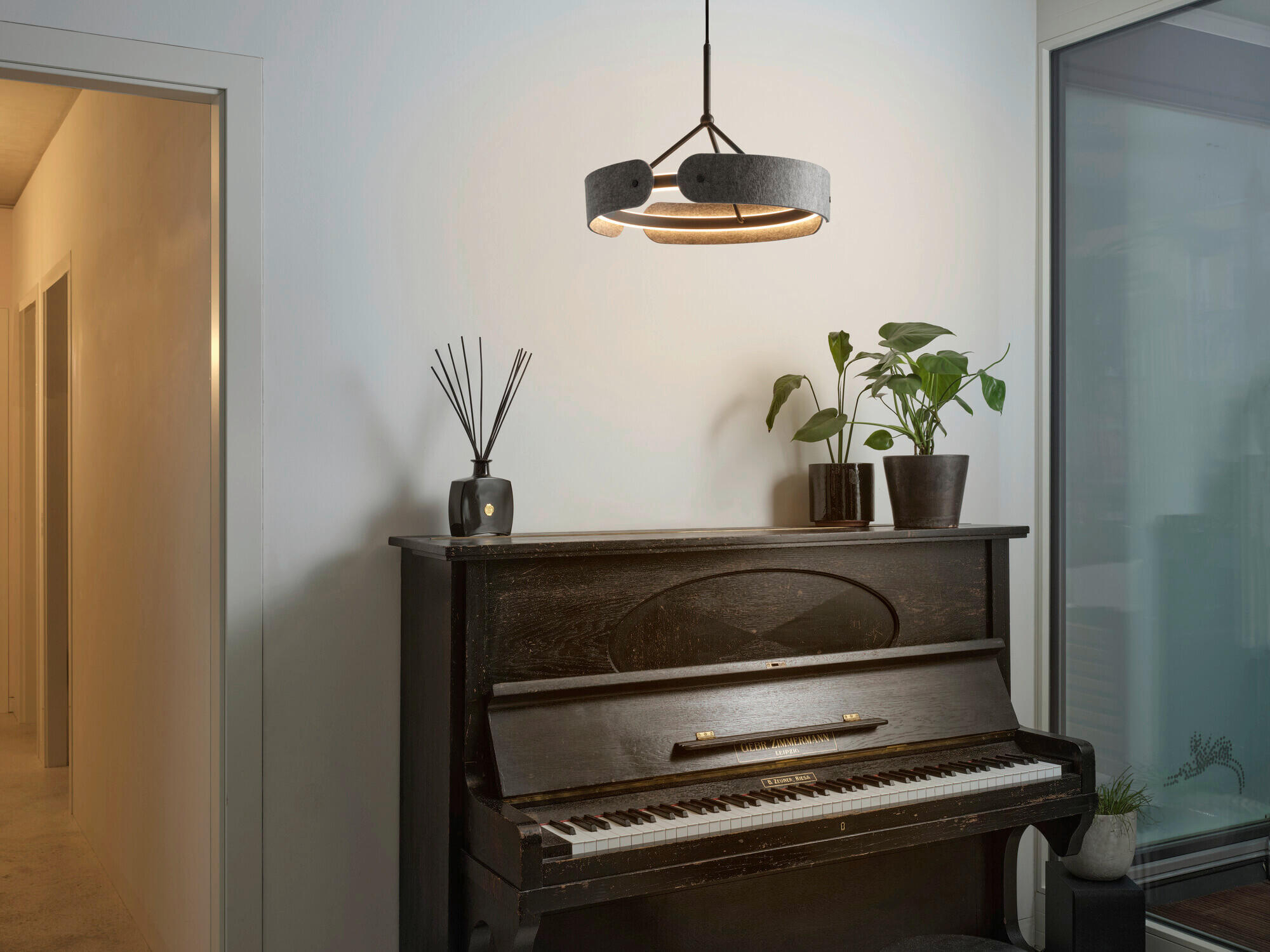 LED-HÄNGELEUCHTE 43/150 cm  - Dunkelgrau, Basics, Kunststoff/Textil (43/150cm) - Osram