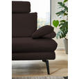 ECKSOFA in Echtleder Braun  180/310 cm  - Schwarz/Braun, Design, Leder/Metall (180/310cm) - Dieter Knoll