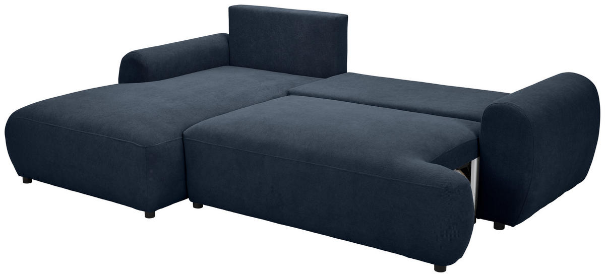 ECKSOFA Dunkelblau Webstoff  - Schwarz/Dunkelblau, MODERN, Kunststoff/Textil (175/265cm) - Carryhome