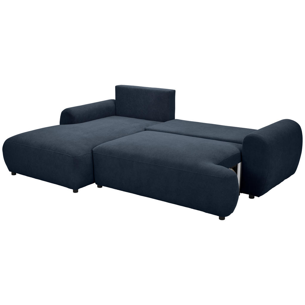 Thumbnail - Carryhome Ecksofa, Dunkelblau, Textil, 3-Sitzer, Füllung: Polyurethan (Pur), Ottomane links, L-Form, 265x175 cm, Made in...