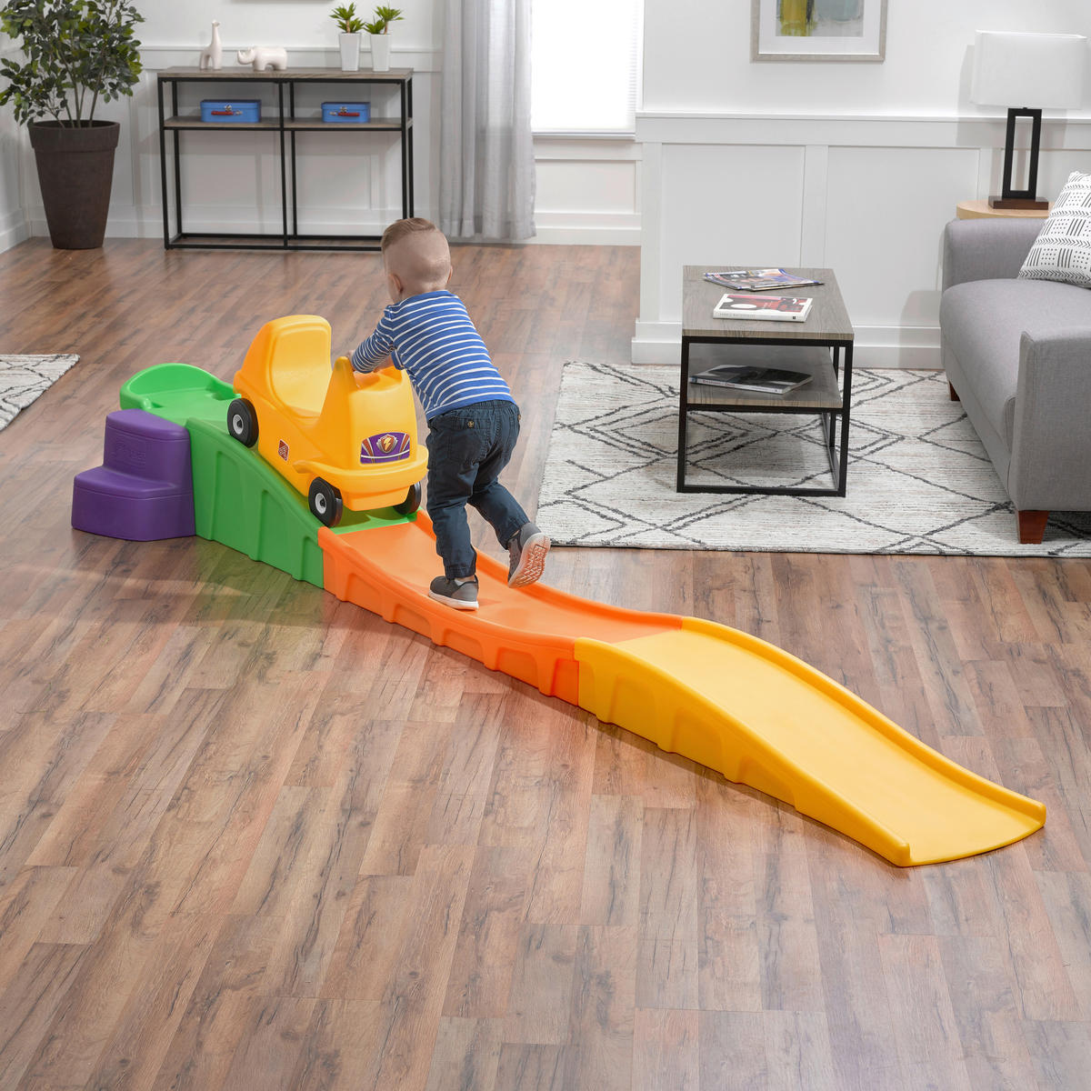 ACHTERBAHN RAUF & RUNTER  - Gelb, Basics, Kunststoff (312/37,5/77cm)