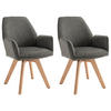 STUHL-SET 2 Stück  in Webstoff Holz, Textil  - Anthrazit/Buchefarben, MODERN, Holz/Textil (57/89/61cm) - MID.YOU