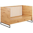 GITTERBETT Yunai  144,6/78/83,5 cm   - Eichefarben/Anthrazit, Trend, Holzwerkstoff/Metall (144,6/78/83,5cm) - My Baby Lou