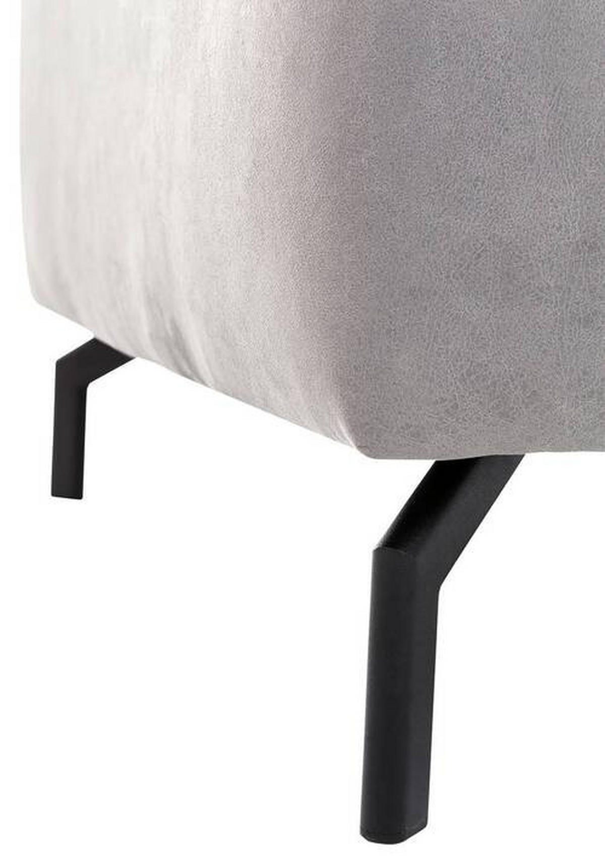 ECKSOFA in Mikrofaser Silberfarben  - Silberfarben/Schwarz, Modern, Textil/Metall (305/233cm) - Trendmanufaktur
