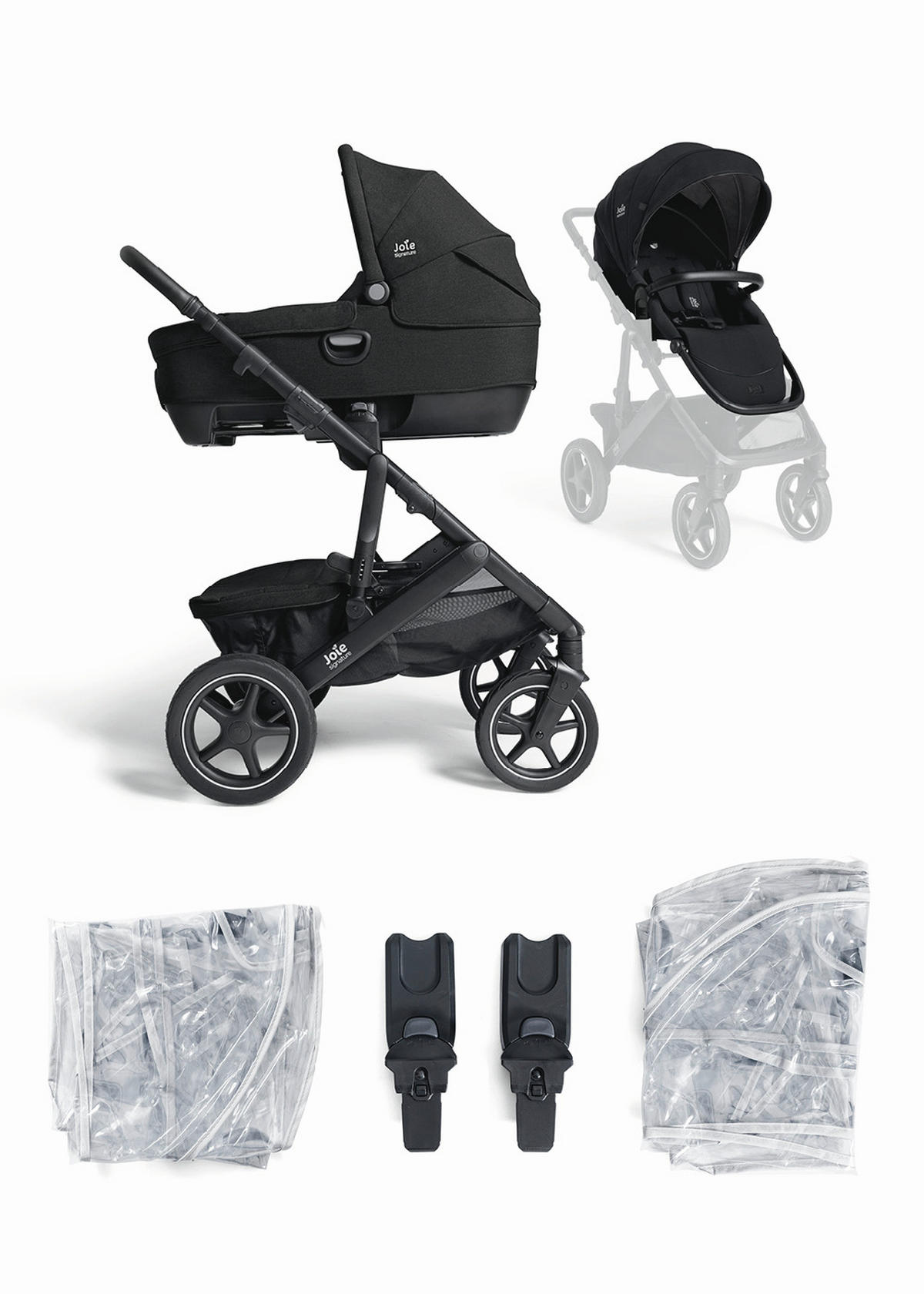 KOMBIKINDERWAGEN  Vinca inkl. Calmi  Ebony  - Graublau/Schwarz, Basics, Kunststoff (82/68/45cm) - JOIE SIGNATURE