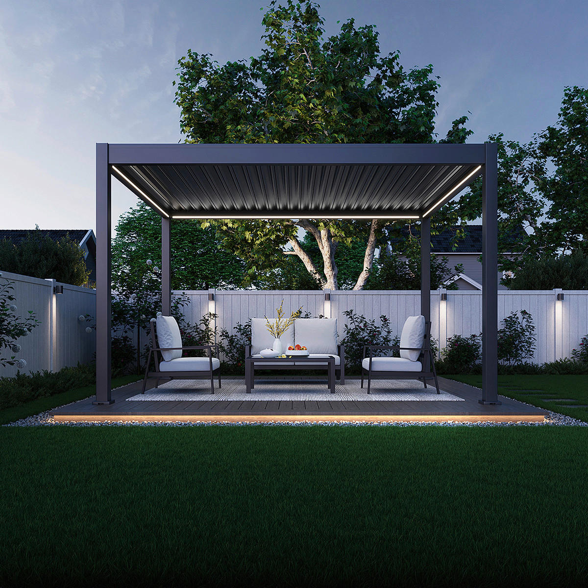 PERGOLA 300/400/255 cm   - Graphitfarben, Basics, Metall (300/400/255cm) - Gardenson