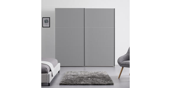 SCHWEBETÜRENSCHRANK  in Grau  - Alufarben/Grau, Holzwerkstoff/Metall (225/222/68cm) - Moderano