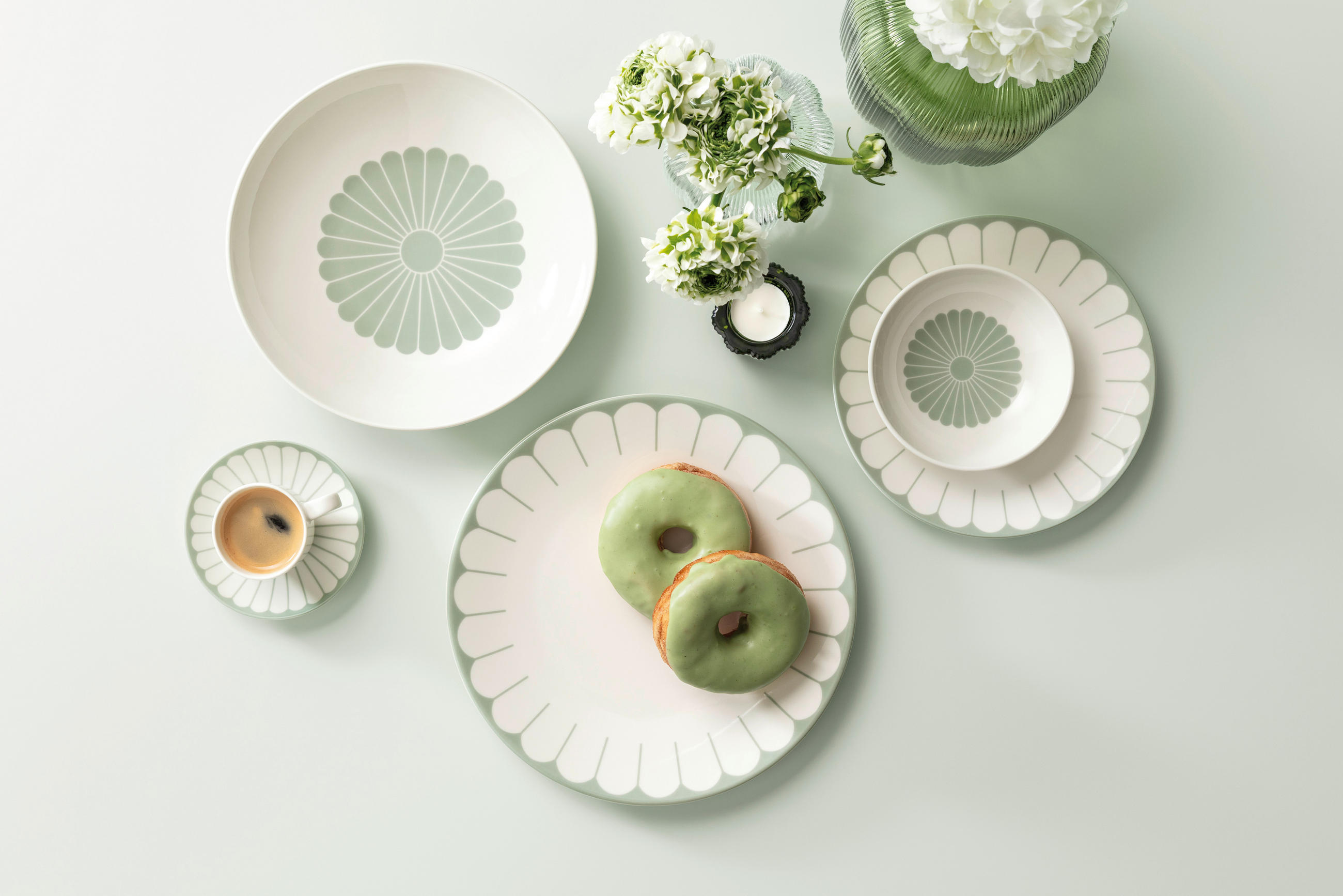 KAFFEETASSE Fleur Vert 160 ml  - Salbeigrün/Weiß, MODERN, Keramik (11,5/8,5/6,5cm) - Villeroy & Boch