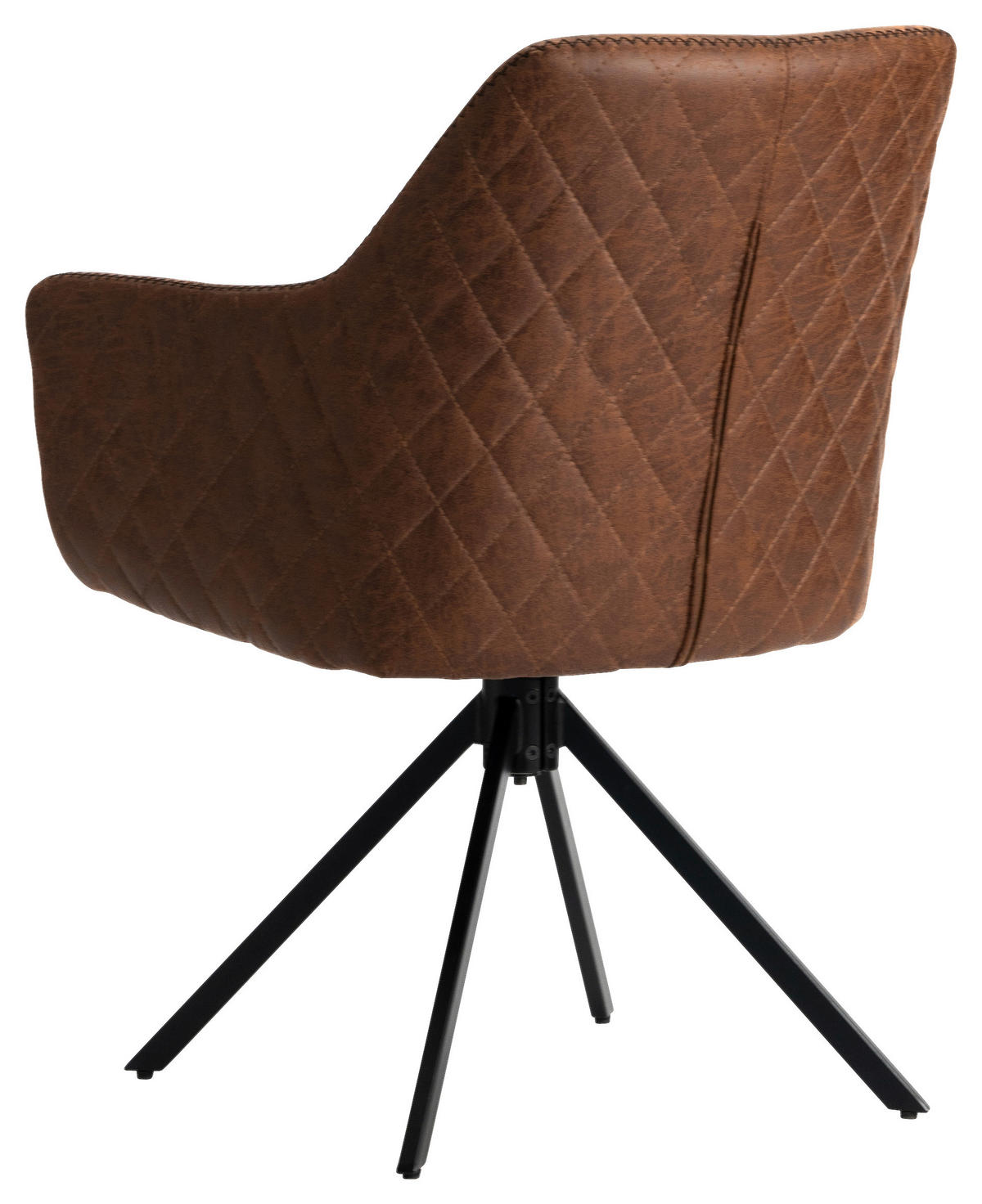 ARMLEHNSTUHL  in Eisen Mikrofaser  - Cognac/Schwarz, Design, Textil/Metall (64/83/61cm) - Ambia Home