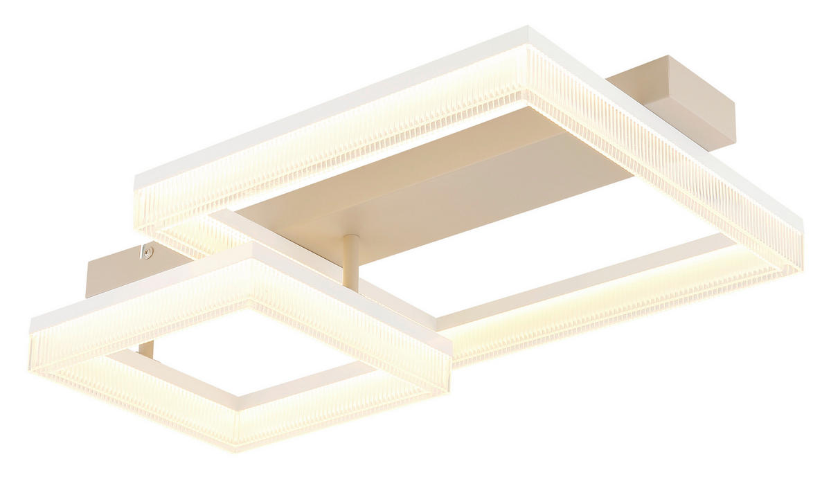 LED-DECKENLEUCHTE 53/33/12,3 cm   - Sandfarben/Transparent, Design, Kunststoff/Metall (53/33/12,3cm) - Globo