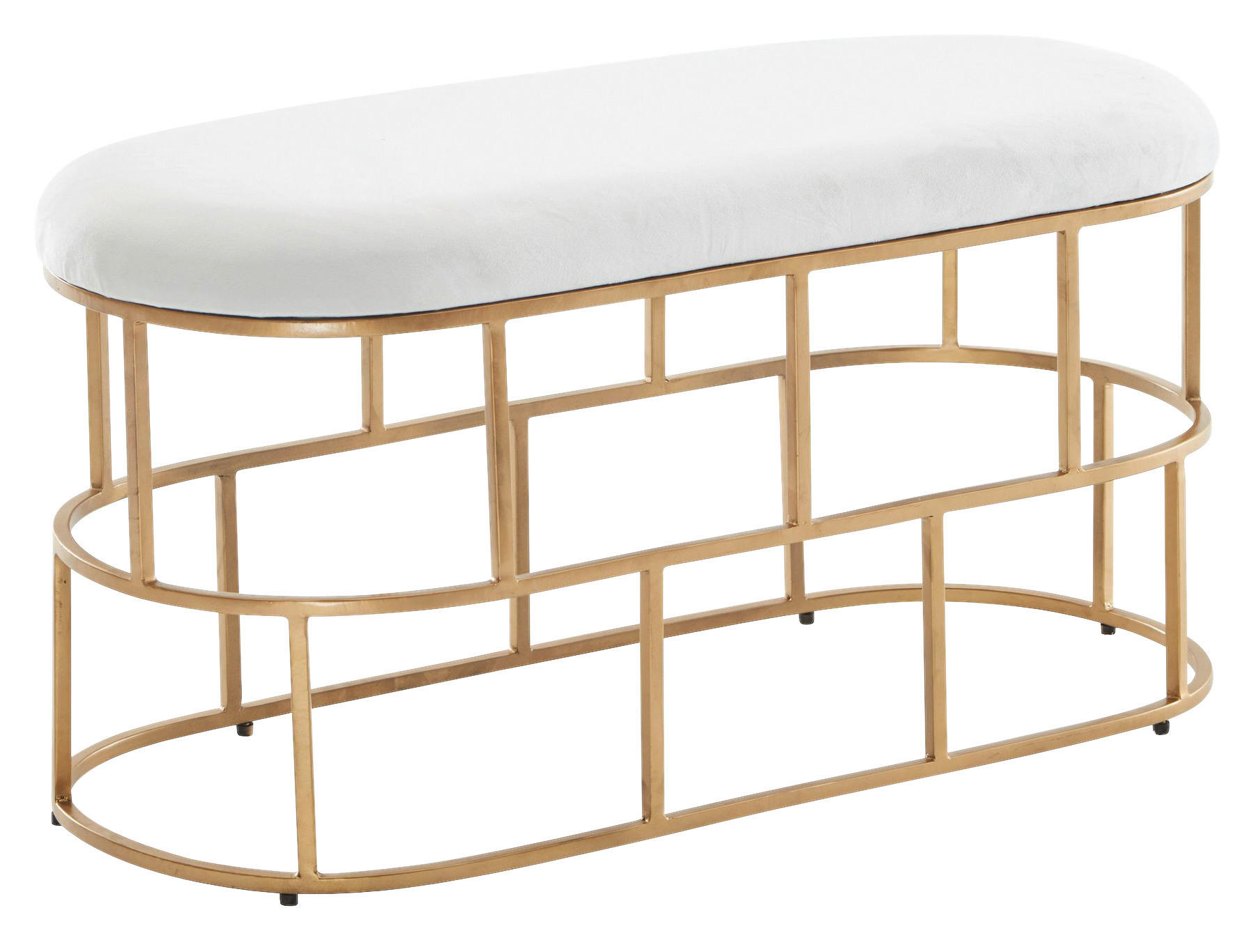 KLOP, tekstil bela, zlate barve  - zlate barve/bela, Design, kovina/tekstil (90/46/38cm) - MID.YOU