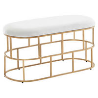 KLOP, tekstil bela, zlate barve  - zlate barve/bela, Design, kovina/tekstil (90/46/38cm) - MID.YOU