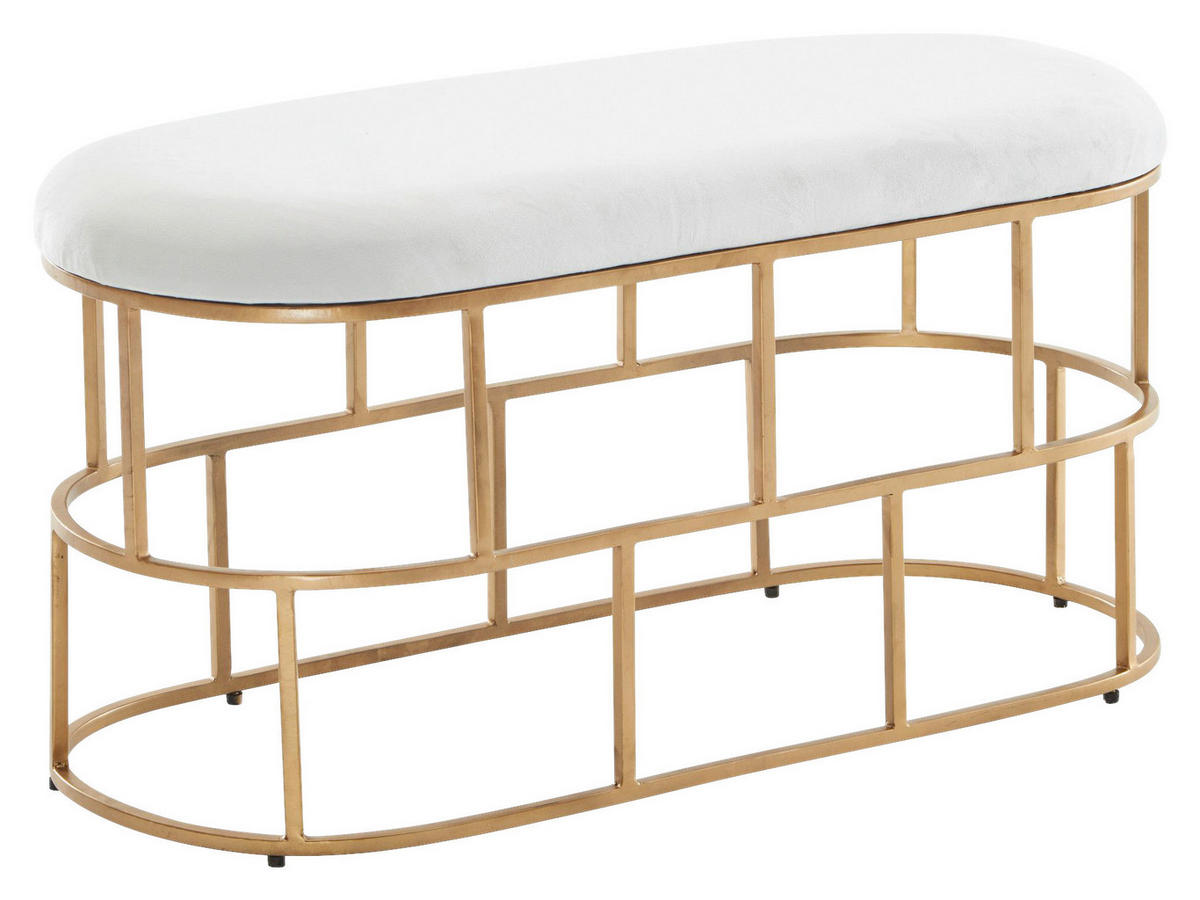 KLOP, tekstil bela, zlate barve  - zlate barve/bela, Design, kovina/tekstil (90/46/38cm) - MID.YOU