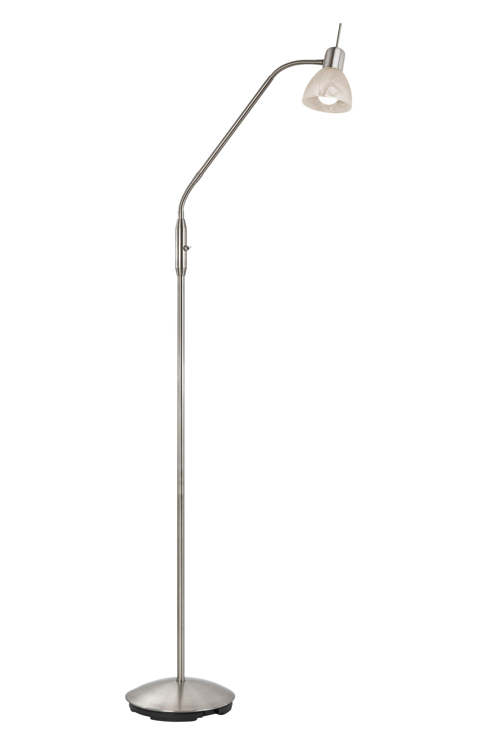 STEHLEUCHTE 23/150 cm    - Alabasterfarben/Schwarz, KONVENTIONELL, Glas/Kunststoff (23/150cm) - Globo