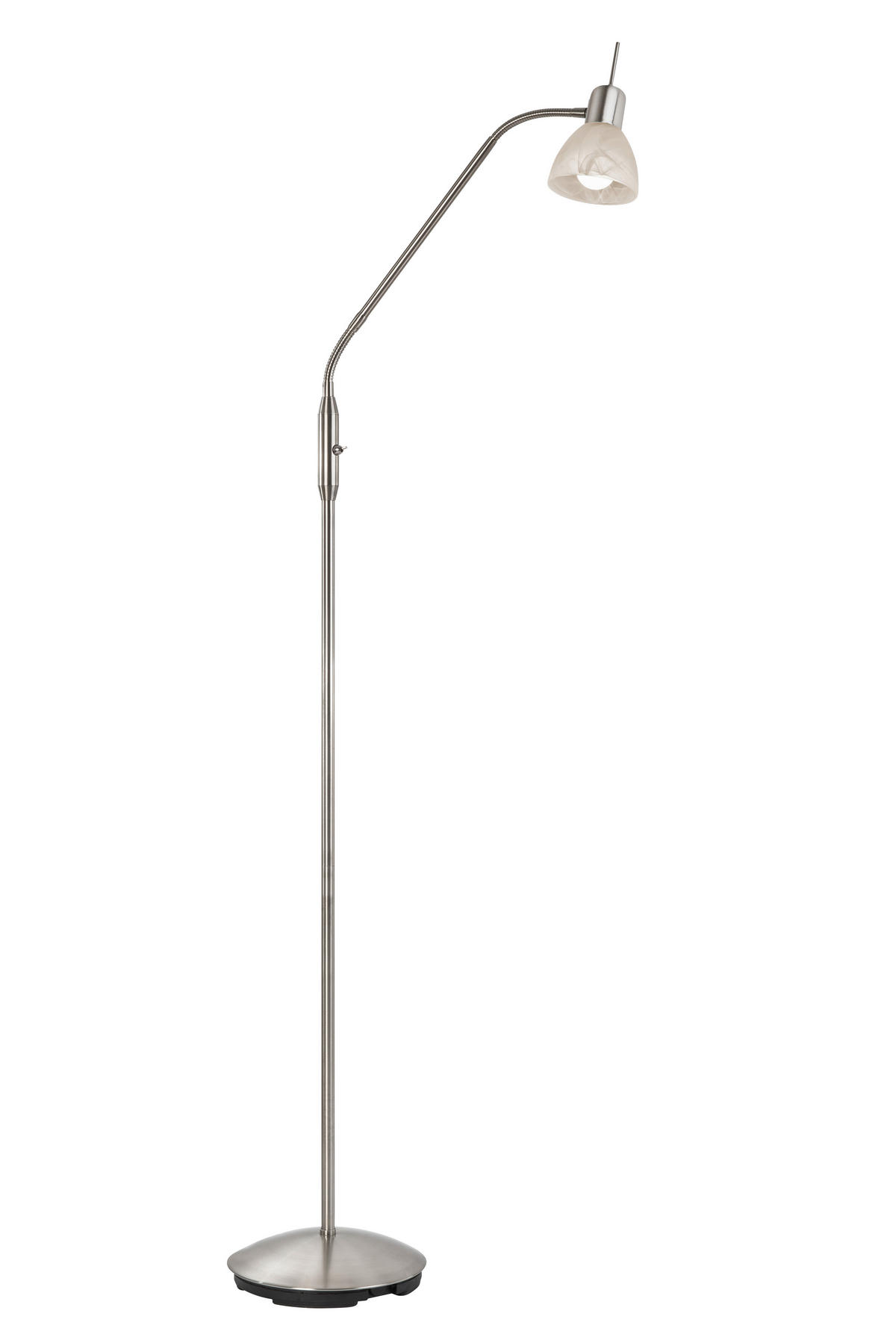 STEHLEUCHTE 23/150 cm    - Alabasterfarben/Schwarz, KONVENTIONELL, Glas/Kunststoff (23/150cm) - Globo