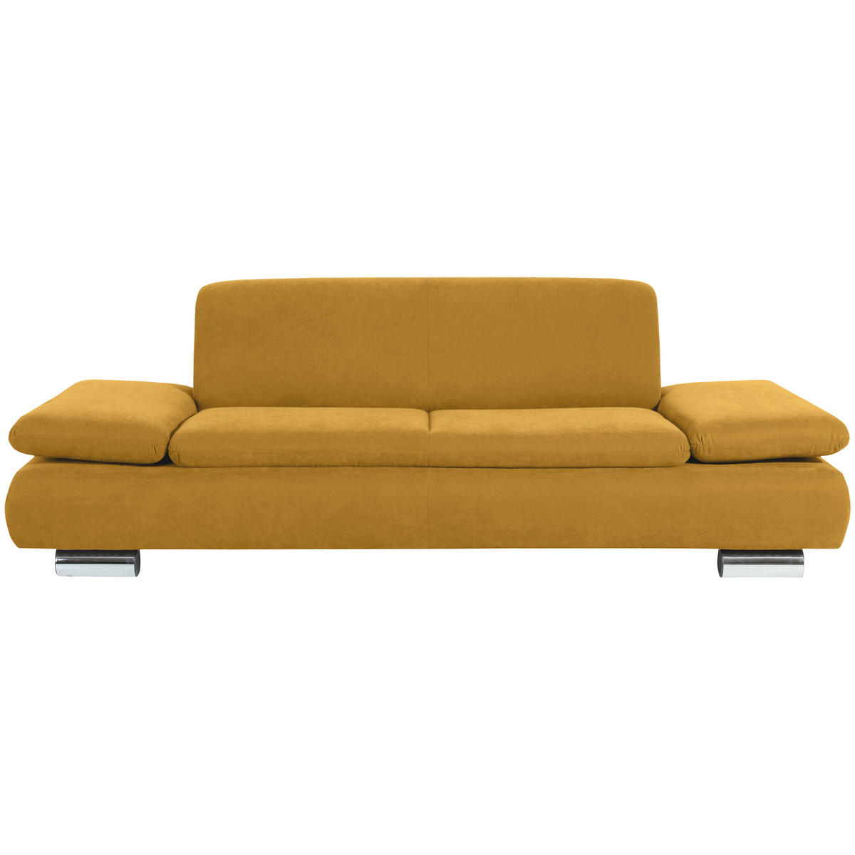 2,5-SITZER Velours Gelb  - Gelb, Design, Textil/Metall (221/76/90cm) - Max Winzer