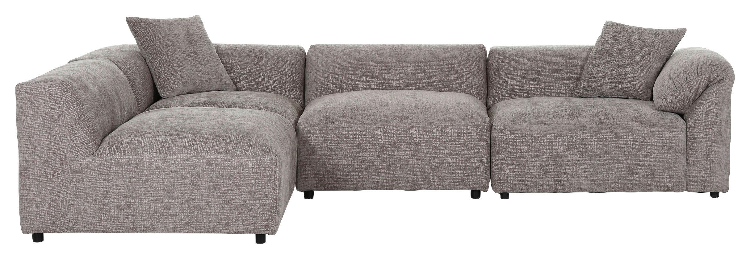 ECKSOFA Braun Flachgewebe - Schwarz/Braun, MODERN, Kunststoff/Textil (239/317cm) - Carryhome