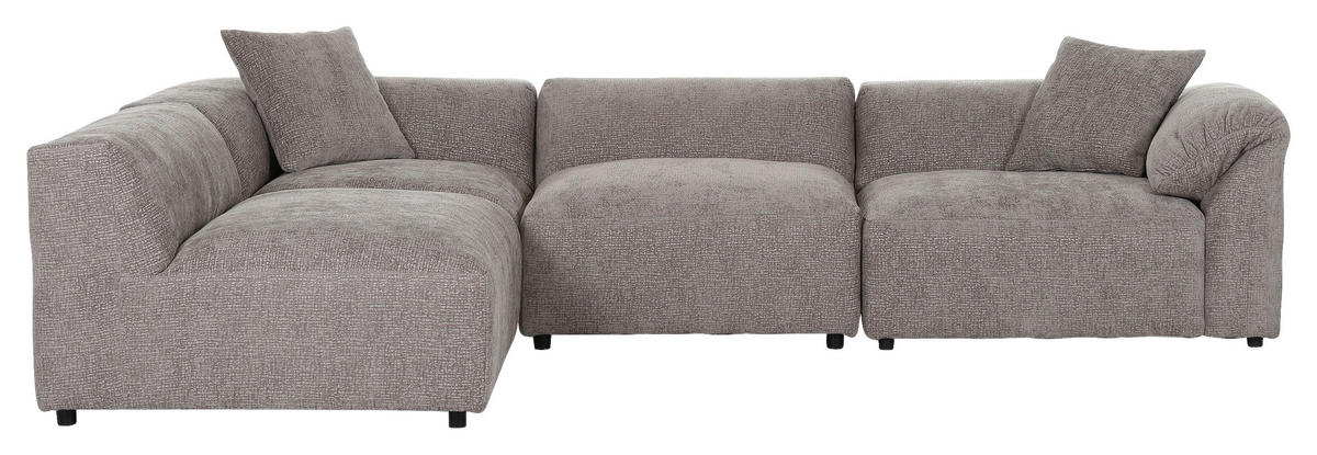 ECKSOFA in Flachgewebe Braun  - Schwarz/Braun, Modern, Kunststoff/Textil (239/317cm) - Carryhome