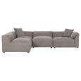 ECKSOFA Braun Flachgewebe  - Schwarz/Braun, MODERN, Kunststoff/Textil (239/317cm) - Carryhome