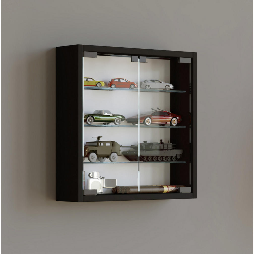 Thumbnail - Mid.you Hängevitrine, Schwarz, Glas, 3 Fächer, 40x40x10 cm, hängend, in verschiedenen Größen erhältlich, Wohnzimmer, Woh...