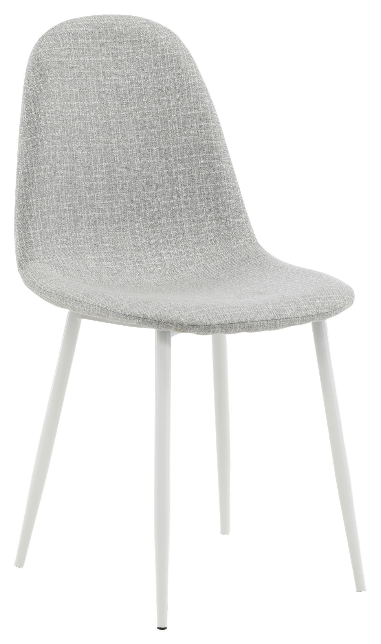 STUHL-SET 2 Stück  in Stahl Textilgeflecht  - Hellgrau/Weiß, Design, Textil/Metall (44/87/53cm) - Livetastic