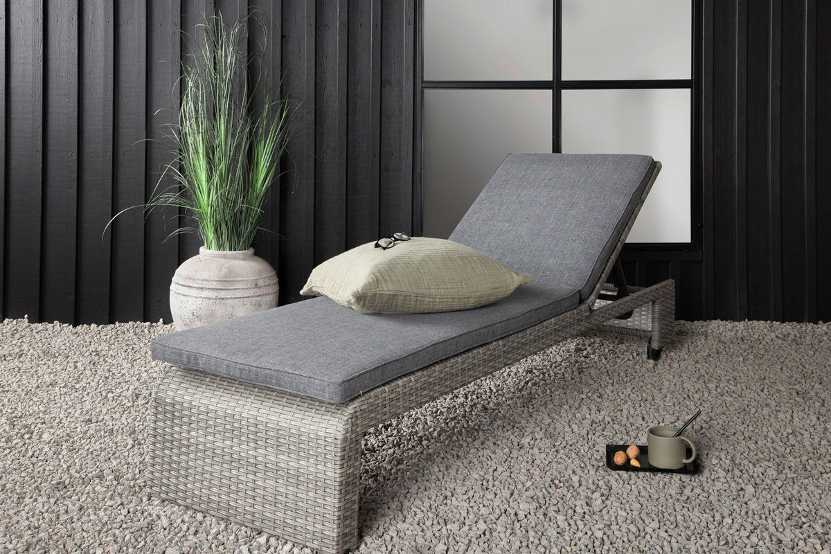 SONNENLIEGE 60/32/196 cm  - Grau, KONVENTIONELL, Kunststoff/Textil (60/32/196cm) - Gardenson