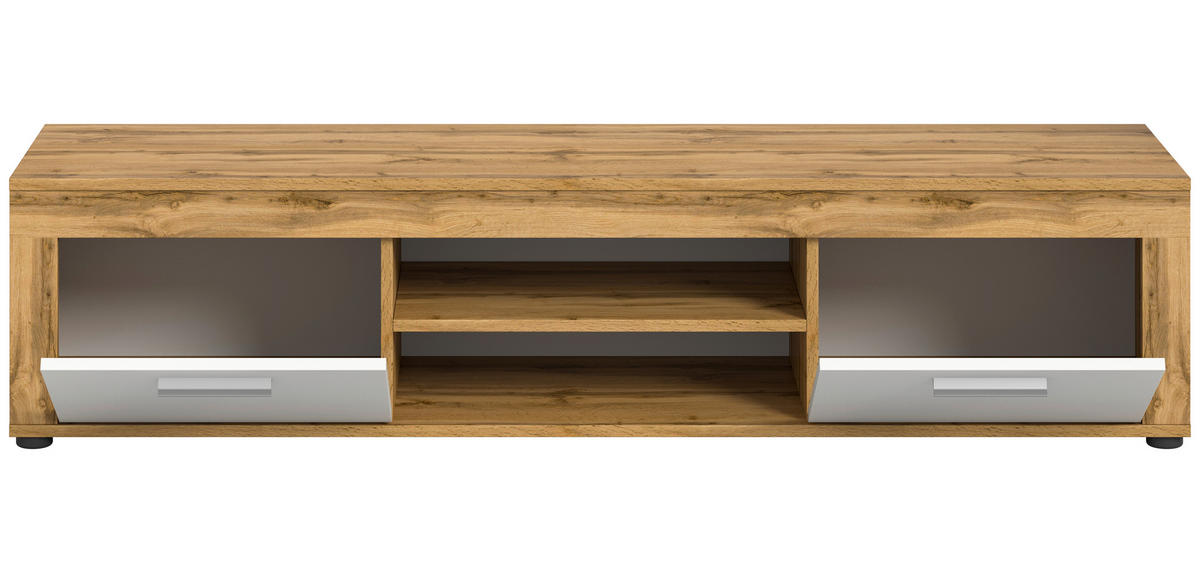 LOWBOARD JAM  in 160/37/40 cm  - Silberfarben/Eiche Wotan, Design, Holzwerkstoff/Kunststoff (160/37/40cm) - MID.YOU