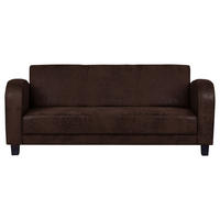 3-SITZER-SOFA in Lederlook Dunkelbraun  - Dunkelbraun, Design, Textil (190/80/89cm) - Livetastic