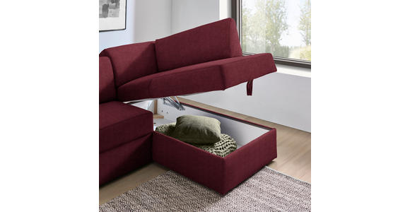 ECKSOFA in Webstoff Rot  - Rot/Schwarz, KONVENTIONELL, Kunststoff/Textil (224/165cm) - Xora