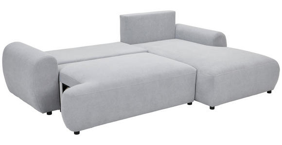 ECKSOFA in Webstoff Grau  - Schwarz/Grau, MODERN, Kunststoff/Textil (265/175cm) - Carryhome