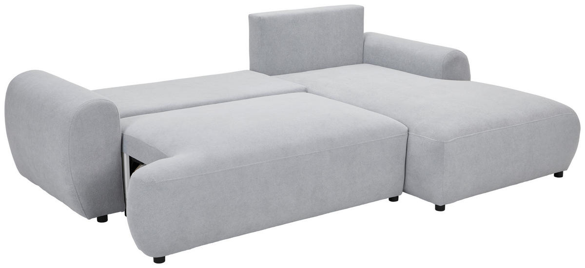 ECKSOFA Grau Webstoff  - Schwarz/Grau, MODERN, Kunststoff/Textil (265/175cm) - Carryhome