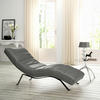 RELAXLIEGE in Echtleder Anthrazit  - Anthrazit/Schwarz, Design, Leder/Metall (65/65-95/171cm) - Livetastic