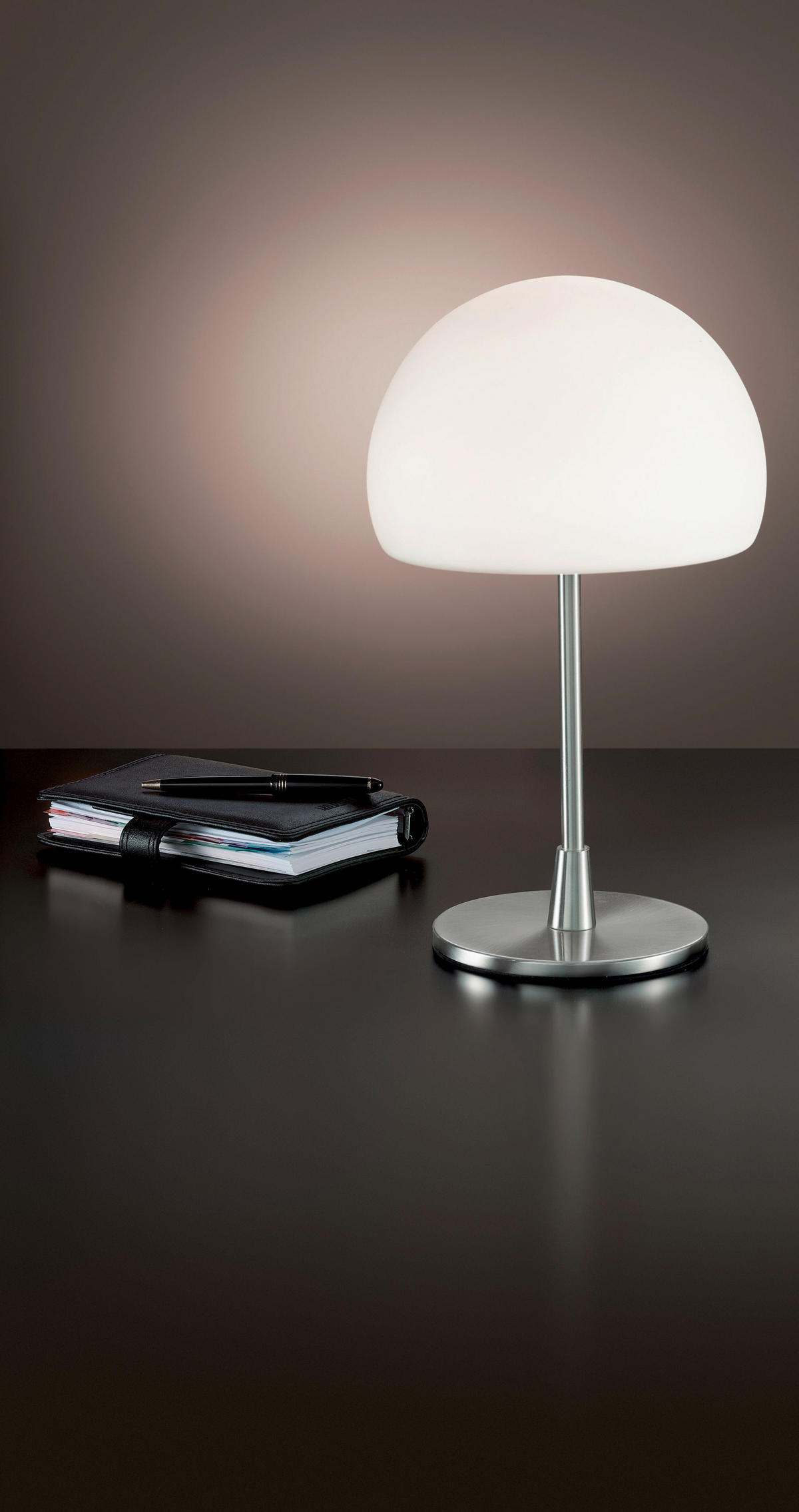 TISCHLEUCHTE Gaia 14/35 cm   - Weiß/Nickelfarben, Design, Glas/Metall (14/35cm) - Fabas Luce
