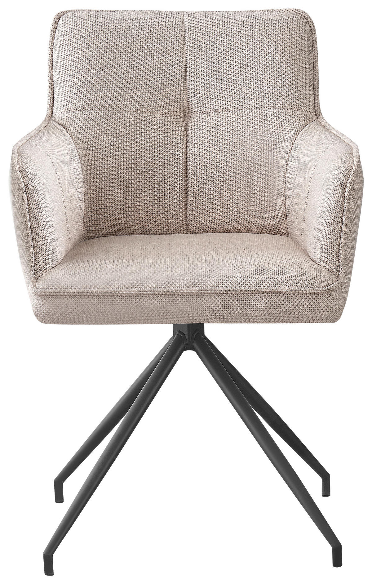 ARMLEHNSTUHL  in Eisen Webstoff  - Beige/Schwarz, Design, Textil/Metall (58/84/62.5cm) - Novel