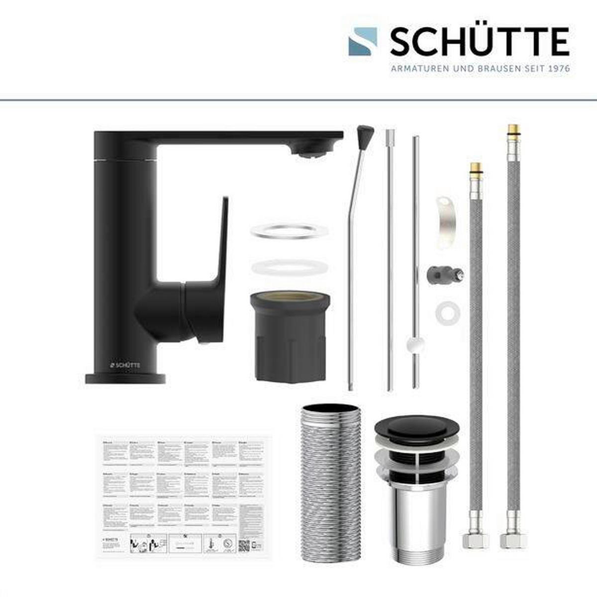WASCHTISCHARMATUR 32416  - Schwarz, Basics, Metall (5,5/17/17,5cm) - Schütte